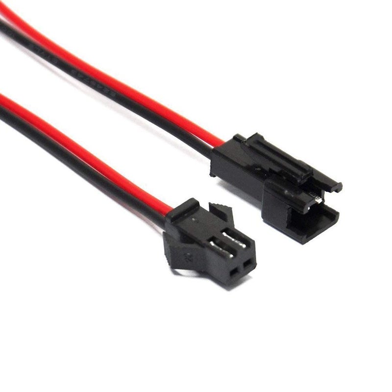 RGBZONE 20Pairs JST SM 2Pin Plug Male to Female EL Wire Cable Connector Adapter for 3528 5050 LED Light Strip(JST SM Connector 2 Pin) - Image 4